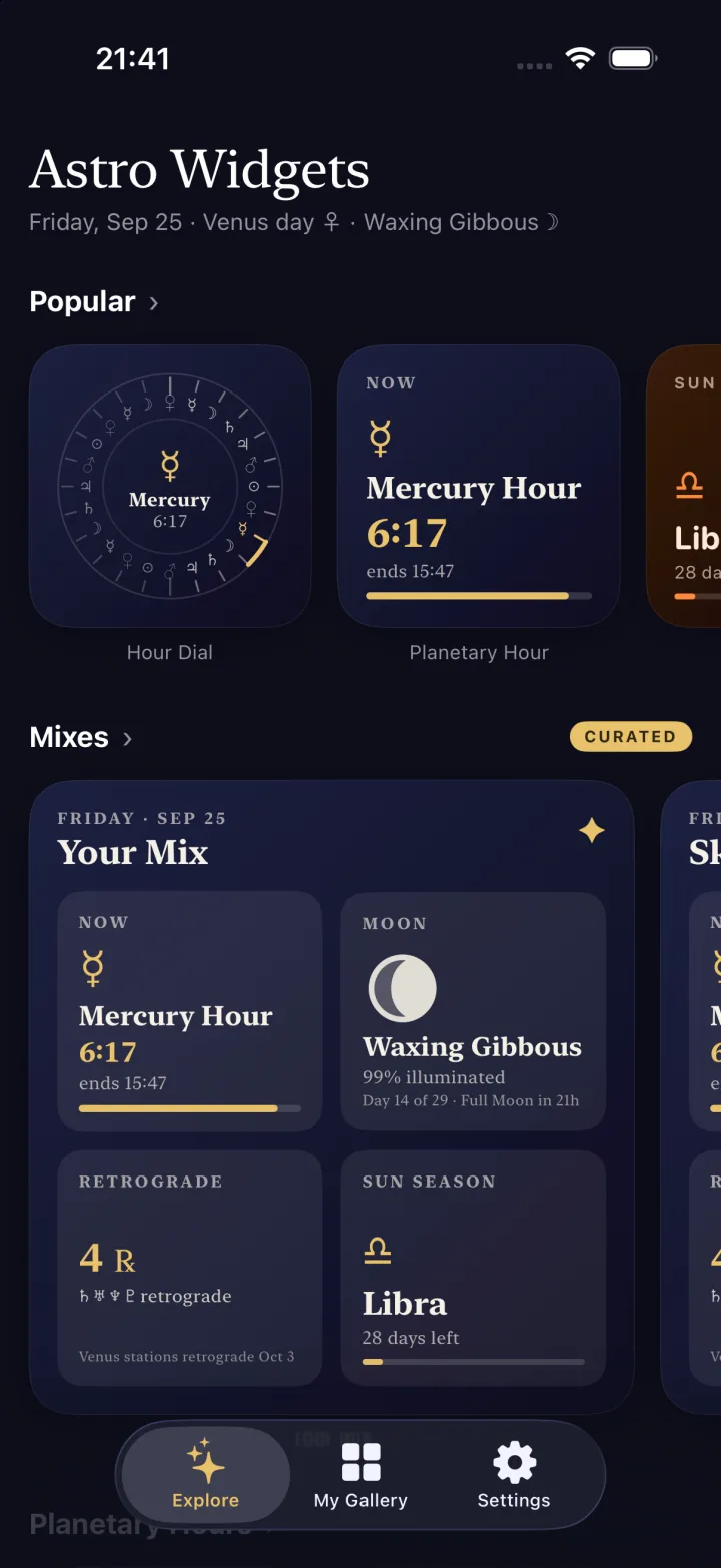Explore: Popular and curated Mixes rails